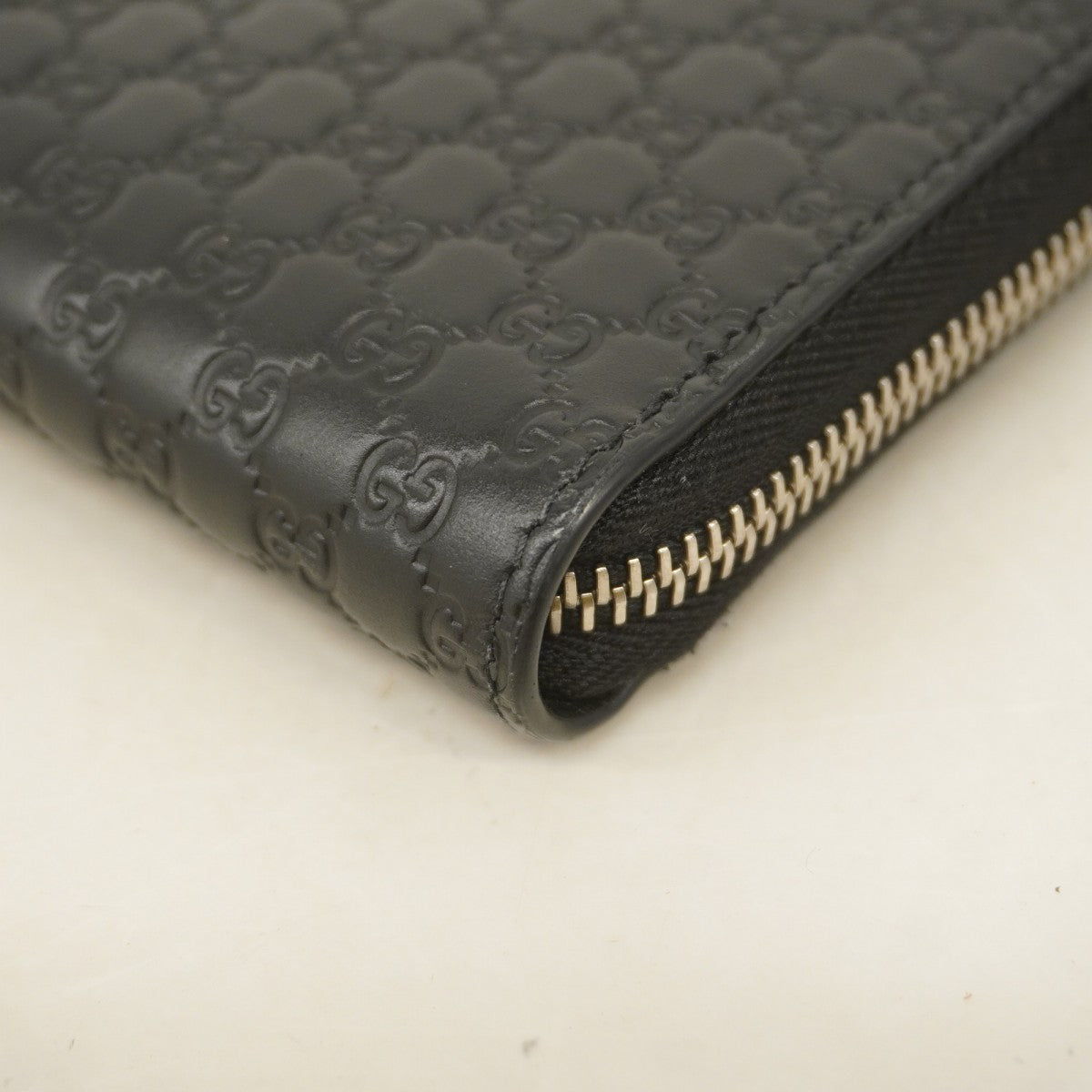 【5mc2688】グッチ 長財布 グッチシマ 544473 レザー ブラック シルバー金具【中古】レディース