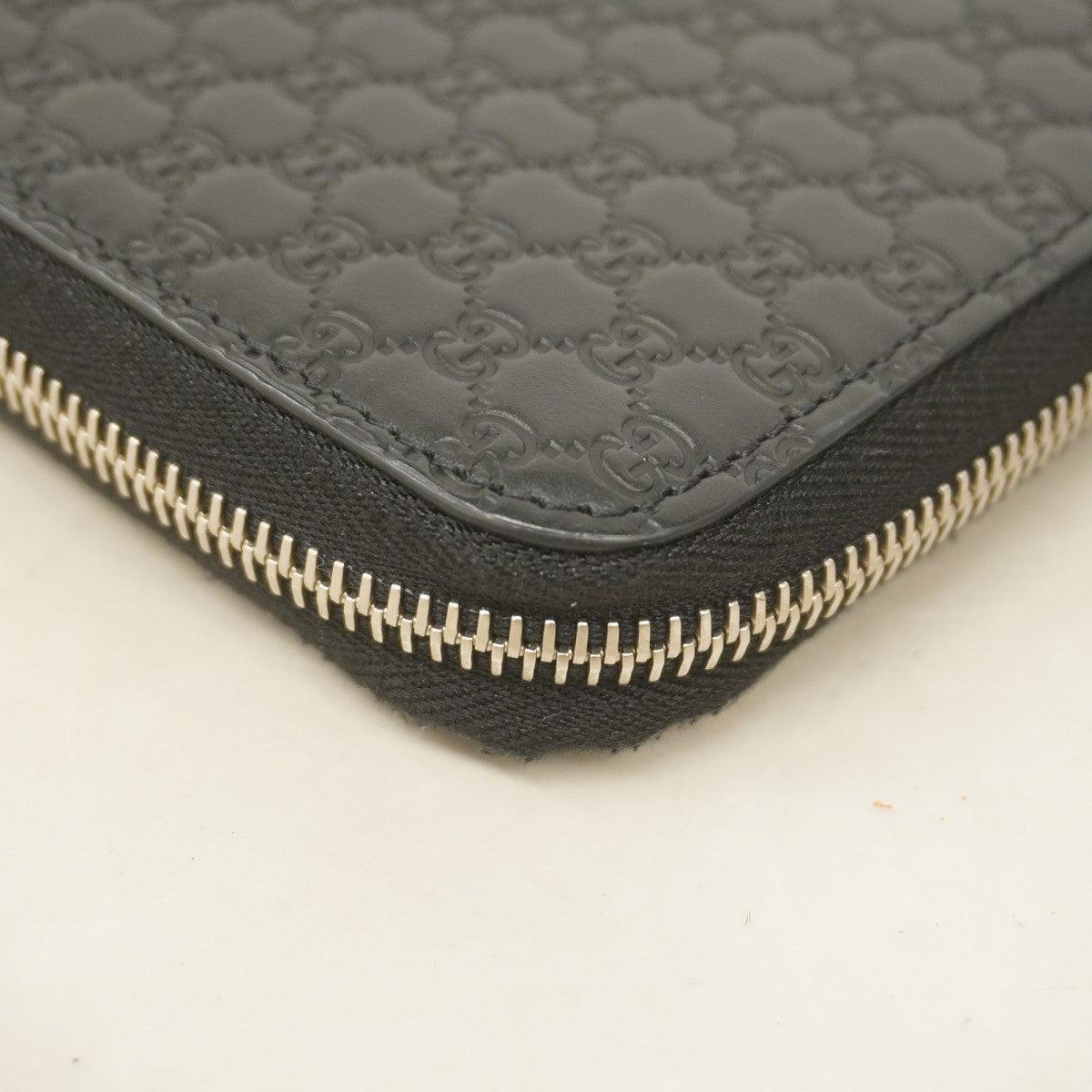 【5mc2688】グッチ 長財布 グッチシマ 544473 レザー ブラック シルバー金具【中古】レディース