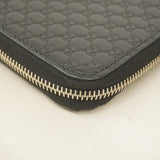 【5mc2688】グッチ 長財布 グッチシマ 544473 レザー ブラック シルバー金具【中古】レディース