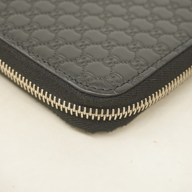【5mc2688】グッチ 長財布 グッチシマ 544473 レザー ブラック シルバー金具【中古】レディース