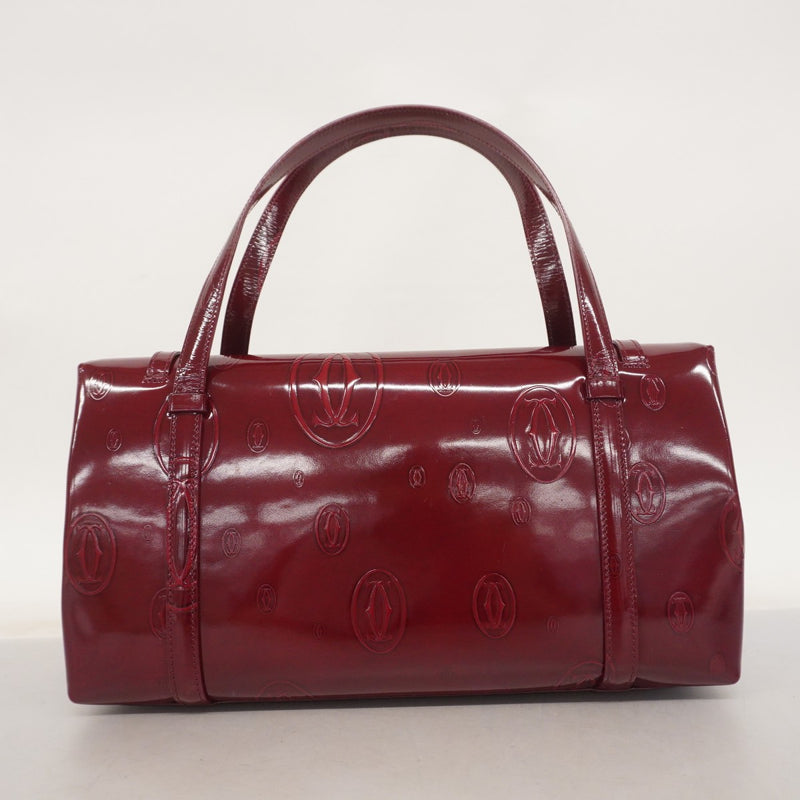 Cartier ハッピーバースデー　ボルドー エナメルレザー ハンドバック Cartier 未使用品 カルティエ ハッピーバースデー ハンドバッグ