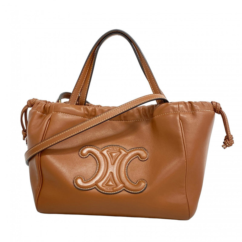 5mc3294-h】セリーヌ ハンドバッグ トリオンフ ドローストリング