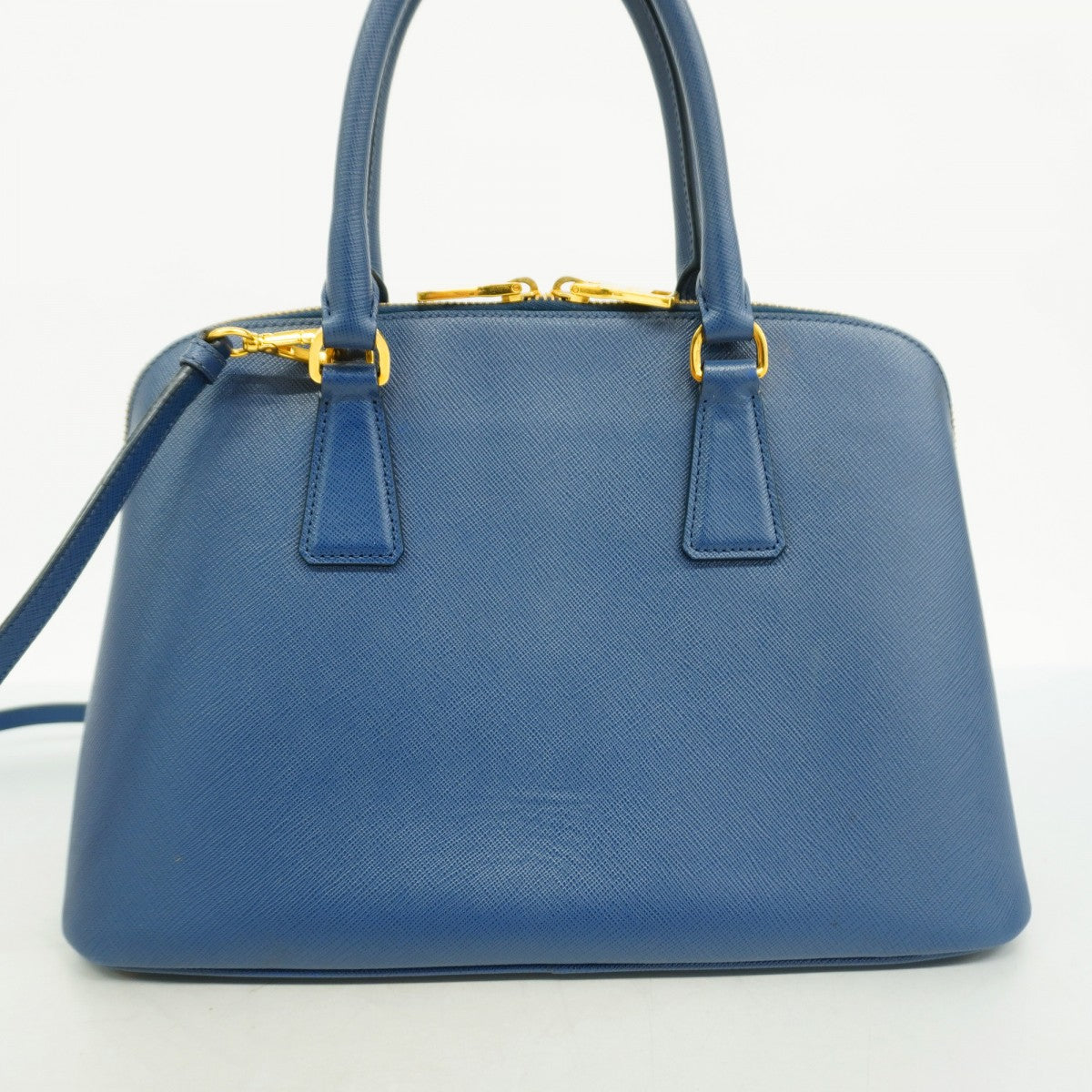 プラダ2Wayハンドバックメタルロゴゴールド金具お値下げしました♪ 5mc3557】プラダ ハンドバッグ サフィアーノ レザー ブルー