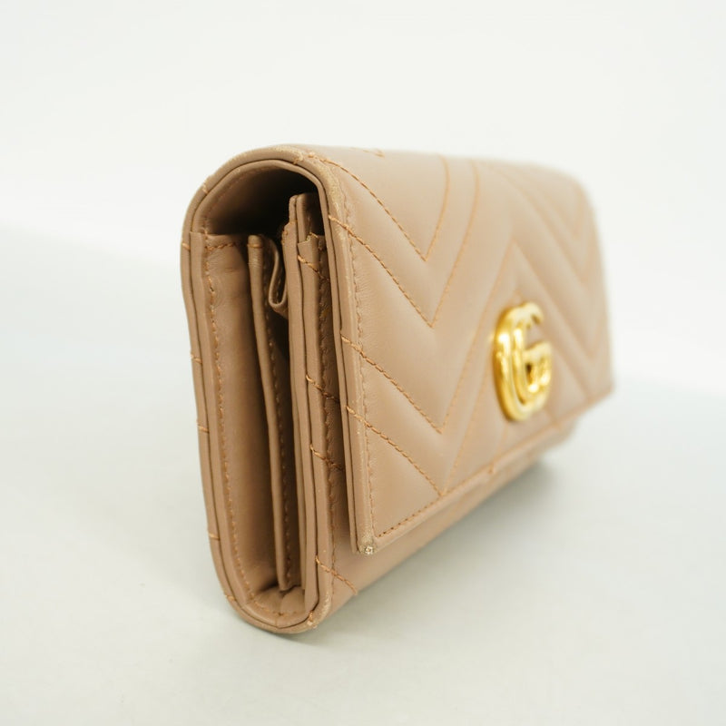 5mc3704】グッチ 長財布 GGマーモント 443436 レザー ピンク