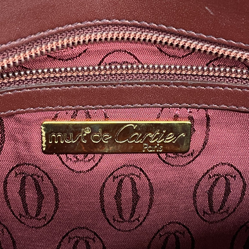 5mc3761】カルティエ ショルダーバッグ マスト レザー ボルドー