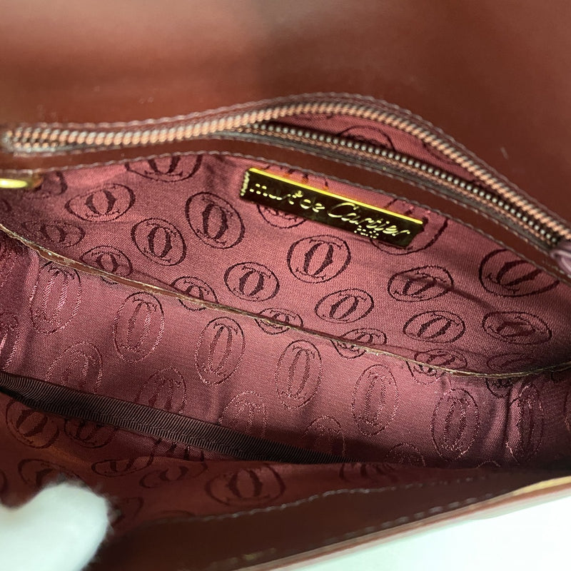 5mc3761】カルティエ ショルダーバッグ マスト レザー ボルドー