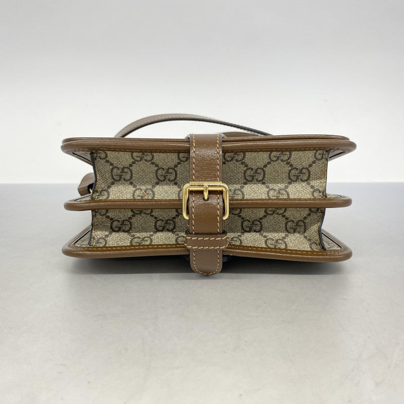 【希少】グッチ　ショルダーバッグ　GGスプリーム　ゴールド金具　PVC　レザー 5mc3835】グッチ ショルダーバッグ GGスプリーム 671620 PVC
