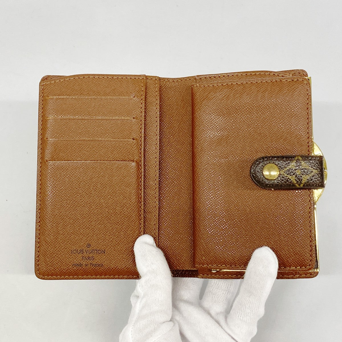 専用　LouisVuittonポルトモネビエヴィエノワ モノグラムブラウン財布 ルイ ヴィトン がま口財布 二つ折り財布 レディース ポルトモネ