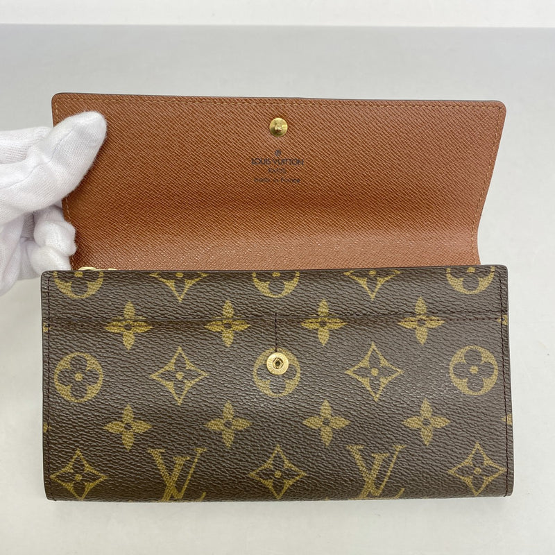 ルイヴィトン モノグラム 長財布 ポルトモネクレディ ブラウン レディース LOUIS VUITTON ルイ・ヴィトン 長財布 茶