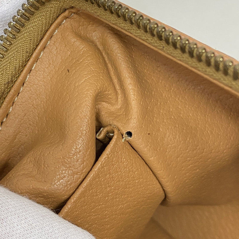 5md4496】セリーヌ ポーチ マカダム PVC ブラウン ゴールド金具