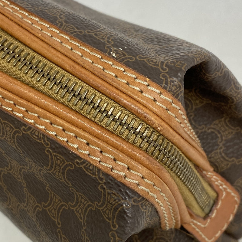 【CELINE】アクセサリーポーチ　マカダム柄　ゴールド金具　ベージュ　PVC 美品 ✨ セリーヌ アクセサリーポーチ マカダム 楽天市場