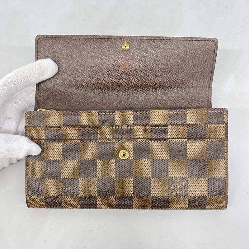 ルイ ヴィトン◎ポルトフォイユ サラ ダミエ エベヌ 長財布 フラップ ブラウン 5md4683】ルイヴィトン 長財布 ダミエ ポルトフォイユサラ
