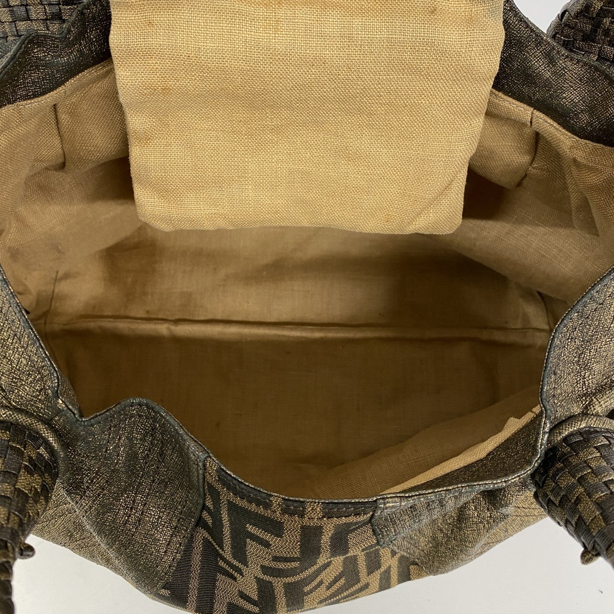 FENDI ズッカ　トートバッグ　ハンドバッグ　レザー　ナイロンキャンバス　茶色 楽天市場】FENDI フェンディ ズッカ柄 エトニコ ブラウン