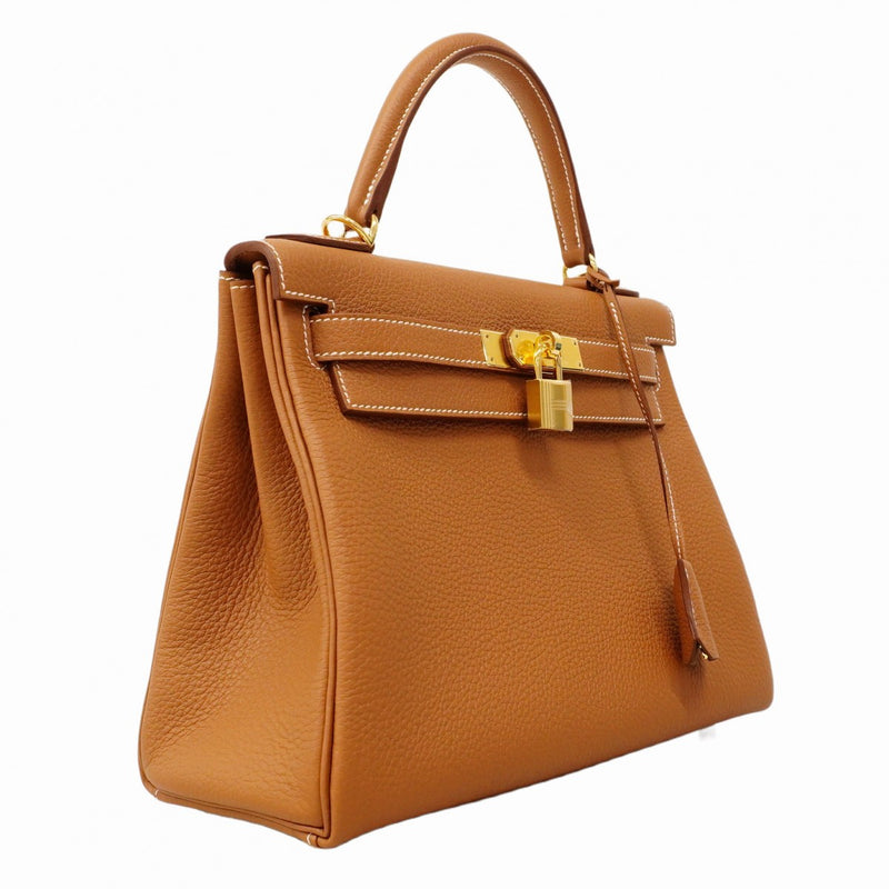 ★SALE【5md4918-g-h】エルメス ハンドバッグ ケリー28 トゴ ゴールド ゴールド金具 K刻印 2wayバッグ【中古】レディース