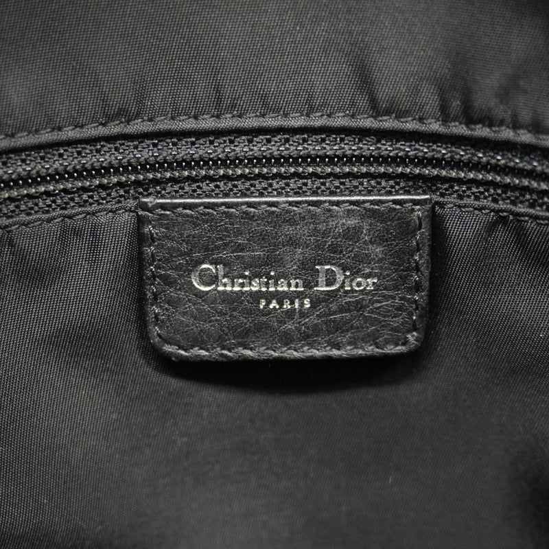 【5md4984】クリスチャンディオール ショルダーバッグ トロッター キャンバス ブラック ネイビー シルバー金具【中古】レディース