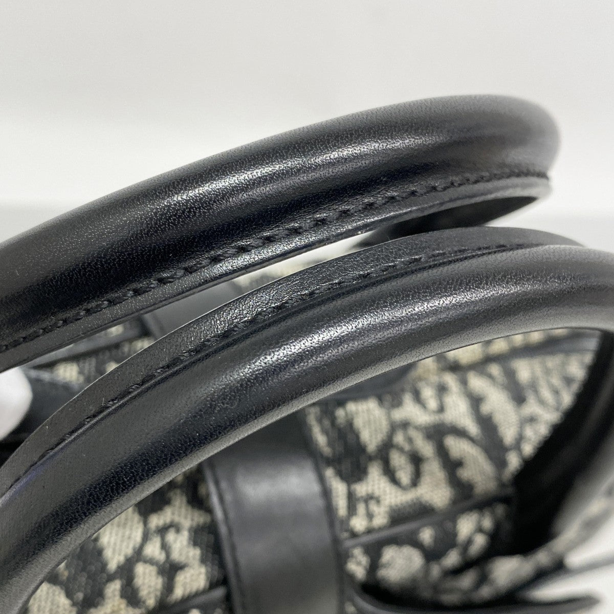 【5md5047】クリスチャンディオール ハンドバッグ トロッター キャンバス ブラック グレー シルバー金具【中古】レディース