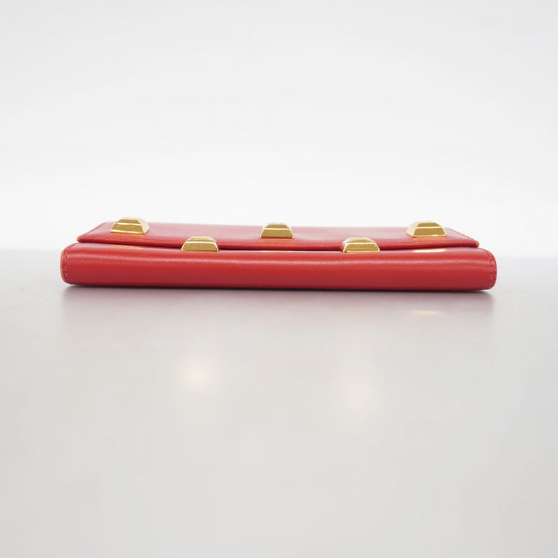 【5me5543】サルヴァトーレフェラガモ 長財布 ガンチーニ レザー レッド ゴールド金具【中古】レディース