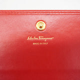 【5me5543】サルヴァトーレフェラガモ 長財布 ガンチーニ レザー レッド ゴールド金具【中古】レディース