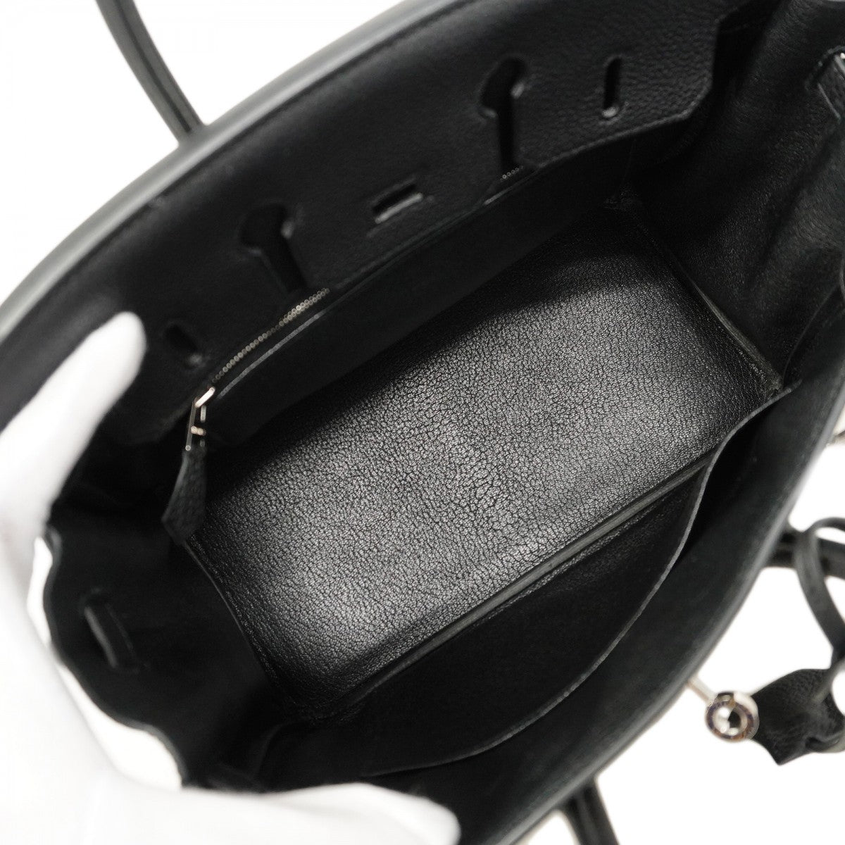 【5me5553-e-g】エルメス ハンドバッグ バーキン25 トゴ ブラック シルバー金具 U刻印【中古】レディース