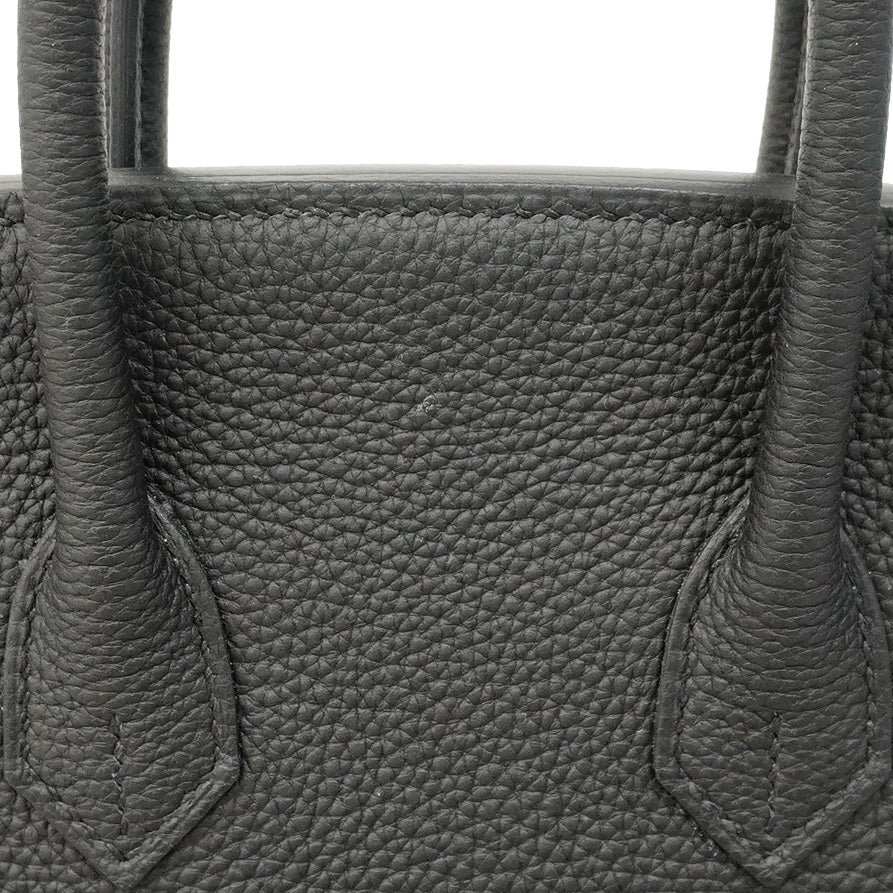 【5me5553-e-g】エルメス ハンドバッグ バーキン25 トゴ ブラック シルバー金具 U刻印【中古】レディース