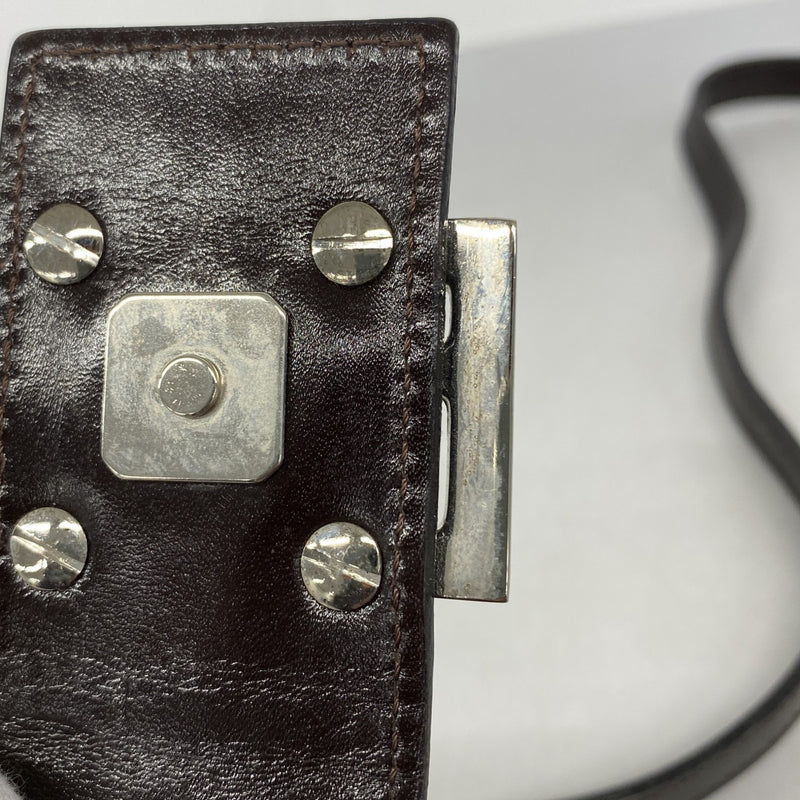 【5me5680】フェンディ ショルダーバッグ ズッカ ナイロンキャンバス ブラウン シルバー金具【中古】レディース