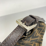 【5me5680】フェンディ ショルダーバッグ ズッカ ナイロンキャンバス ブラウン シルバー金具【中古】レディース