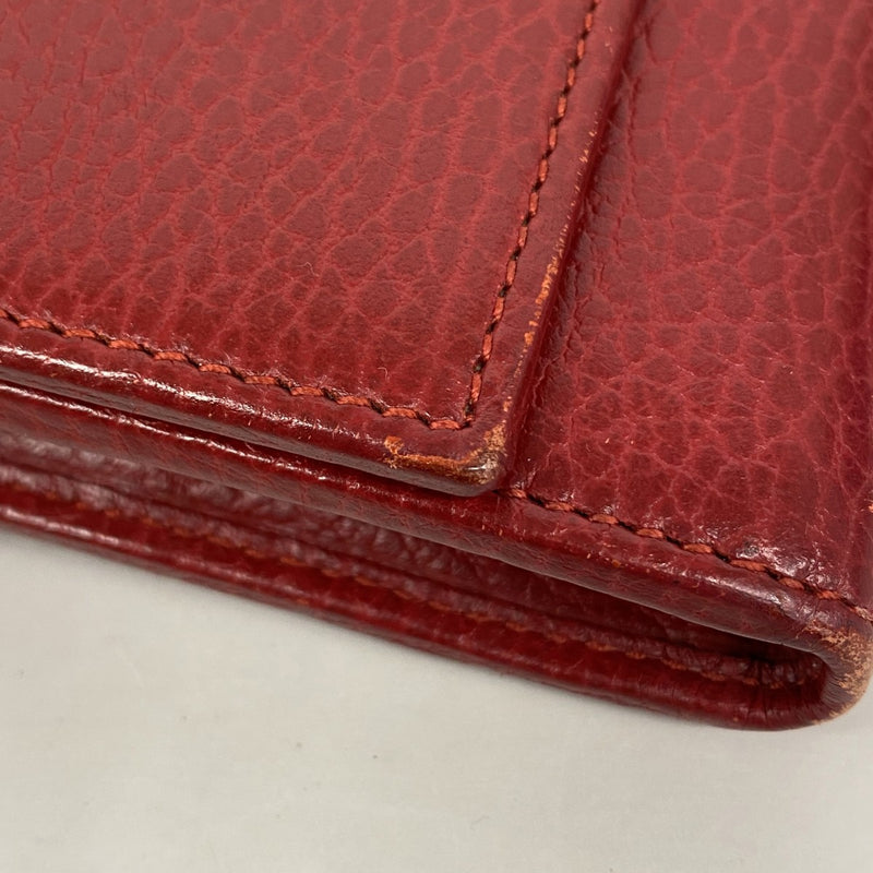 【5me5681】グッチ 長財布 GGマーモント 456116 レザー レッド ゴールド金具【中古】レディース