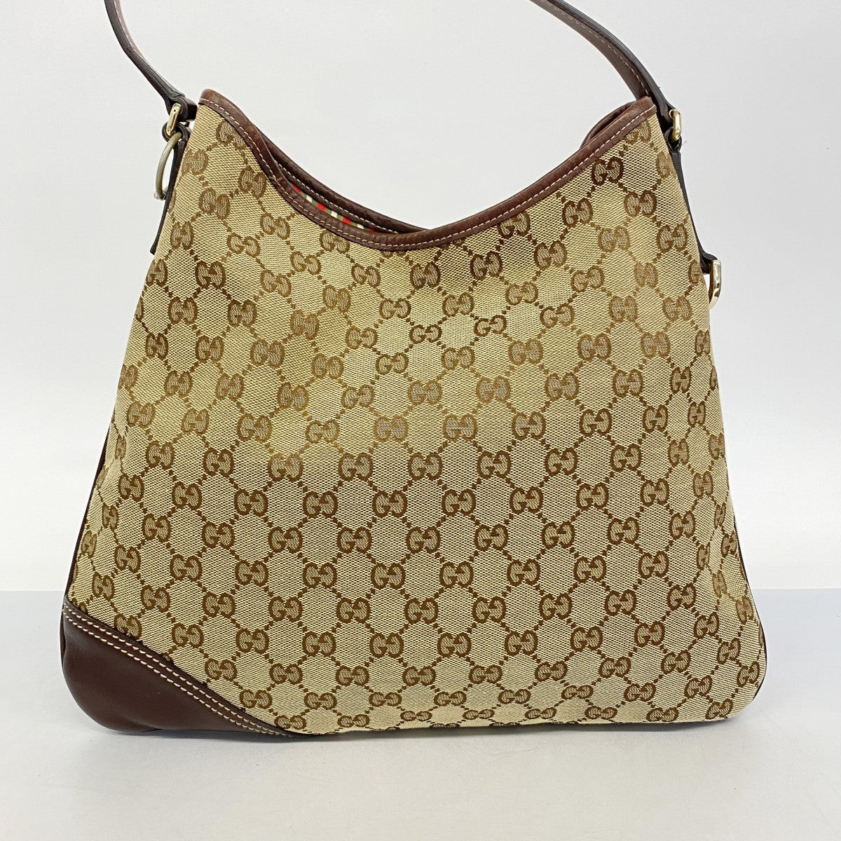 【5me5682】グッチ ショルダーバッグ GGキャンバス インターロッキングG 169947 キャンバス ブラウン シャンパンゴールド金具【中古】レディース