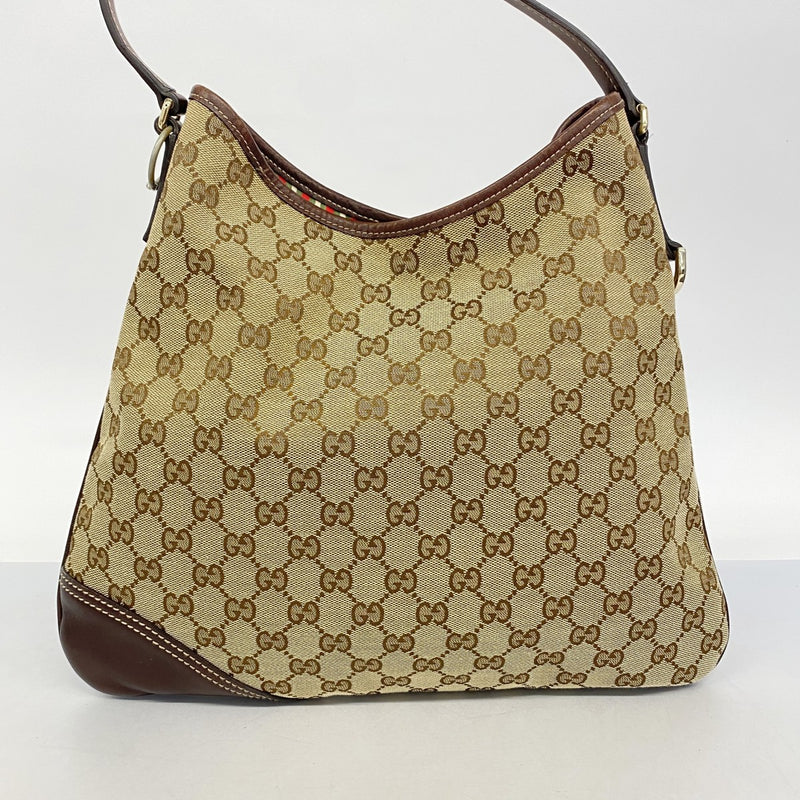 【5me5682】グッチ ショルダーバッグ GGキャンバス インターロッキングG 169947 キャンバス ブラウン シャンパンゴールド金具【中古】レディース
