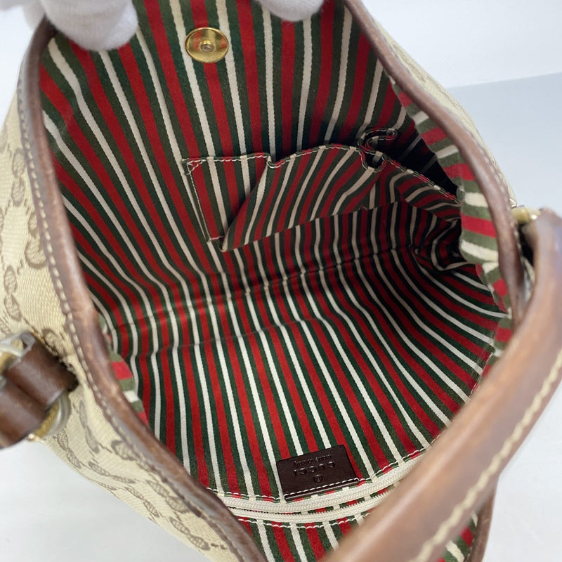 【5me5682】グッチ ショルダーバッグ GGキャンバス インターロッキングG 169947 キャンバス ブラウン シャンパンゴールド金具【中古】レディース