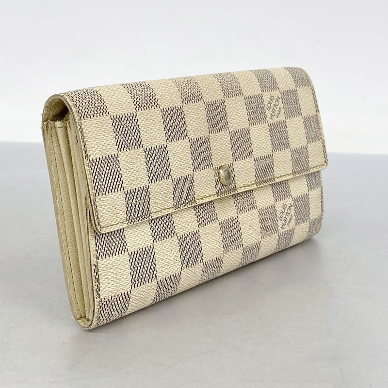 【5me5685】ルイヴィトン 長財布 ダミエ・アズール ポルトフォイユサラ N61735 ホワイト【中古】レディース