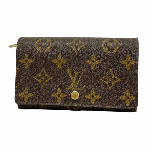 【5me5686】ルイヴィトン 財布 モノグラム ポルトモネビエトレゾール M61730 ブラウン【中古】レディース