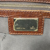 【5me5692】フェンディ ハンドバッグ ズッキーノ マンマバケット ナイロンキャンバス ブラウン ゴールド金具【中古】レディース