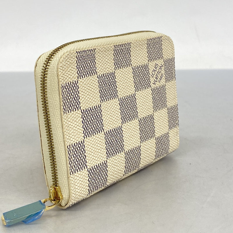 【5me5704】ルイヴィトン コインケース ダミエ・アズール ジッピーコインパース N63069 ホワイト【中古】レディース
