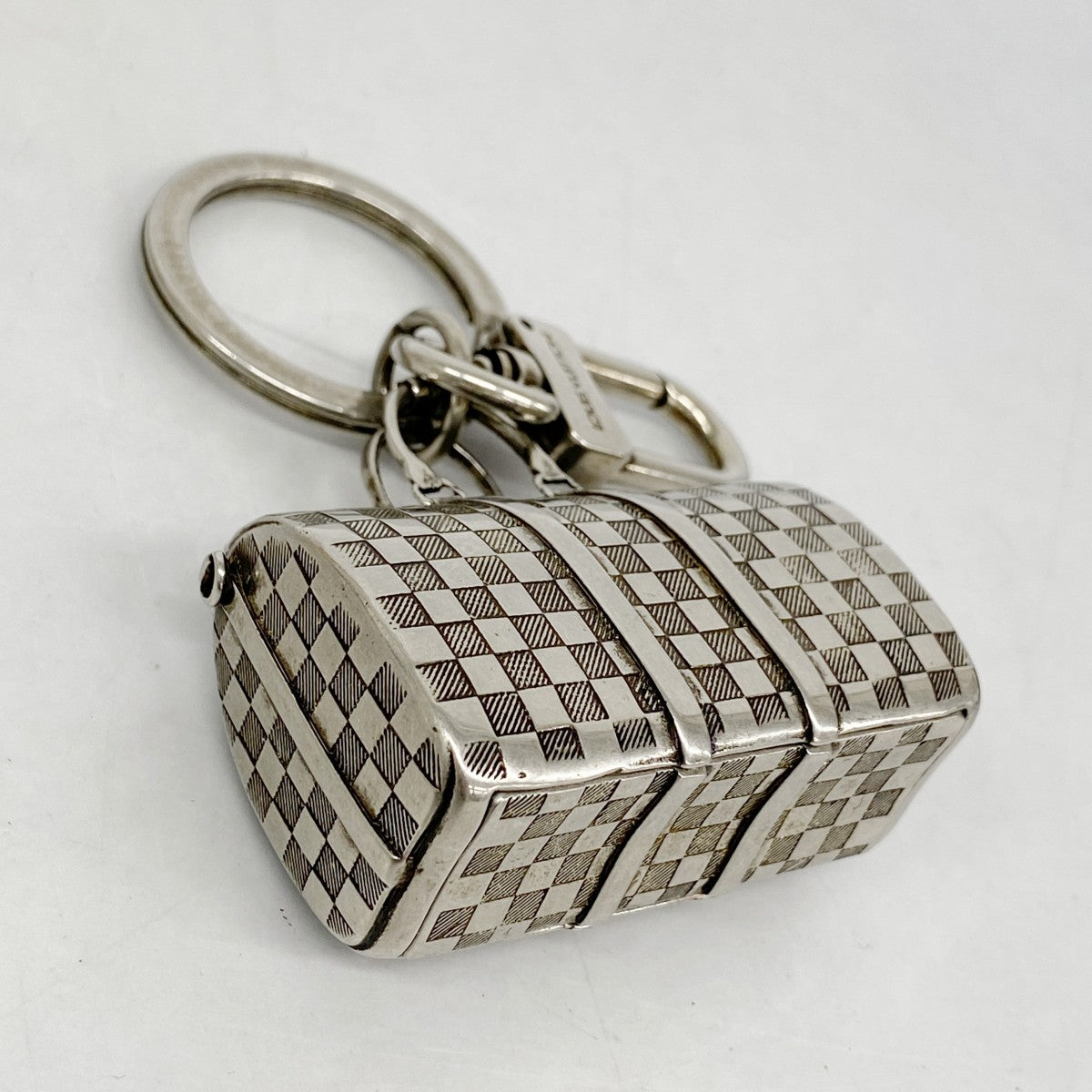 【5me5706】ルイヴィトン キーホルダー ダミエ ザ キーポル チャーム M00023 シルバー【中古】メンズ レディース ユニセックス