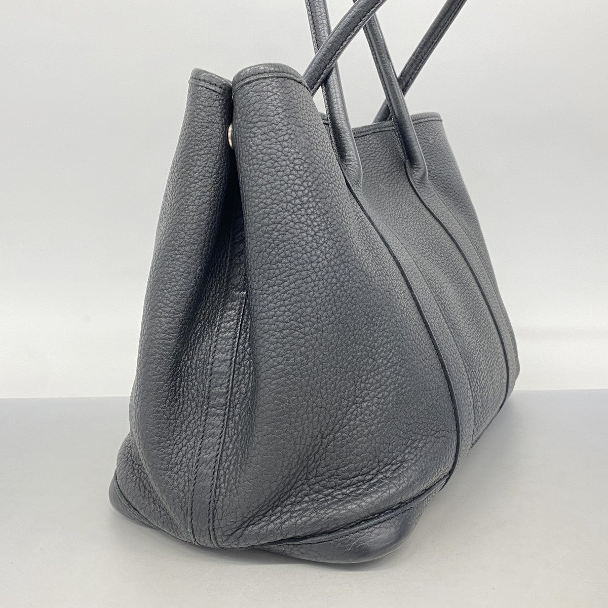 【5me5721-h】エルメス トートバッグ ガーデンパーティPM ネゴンダ ブラック シルバー金具 □L刻印【中古】レディース