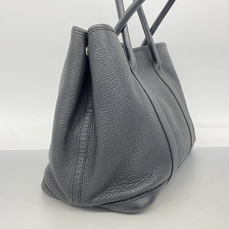 【5me5721-h】エルメス トートバッグ ガーデンパーティPM ネゴンダ ブラック シルバー金具 □L刻印【中古】レディース