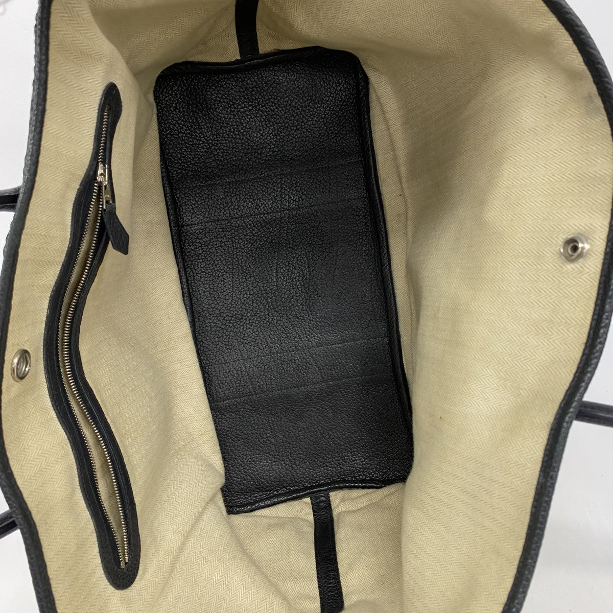 【5me5721-h】エルメス トートバッグ ガーデンパーティPM ネゴンダ ブラック シルバー金具 □L刻印【中古】レディース