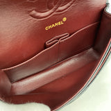 【5me5722-h】シャネル ショルダーバッグ マトラッセ Wフラップ Wチェーン ラムスキン ブラック ゴールド金具【中古】レディース