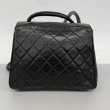 【5me5723-h】シャネル ショルダーバッグ マトラッセ ラムスキン ブラック ゴールド金具【中古】レディース