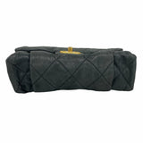 【5me5724-h】シャネル ショルダーバッグ マトラッセ Wチェーン レザー ブラック ゴールド金具【中古】レディース