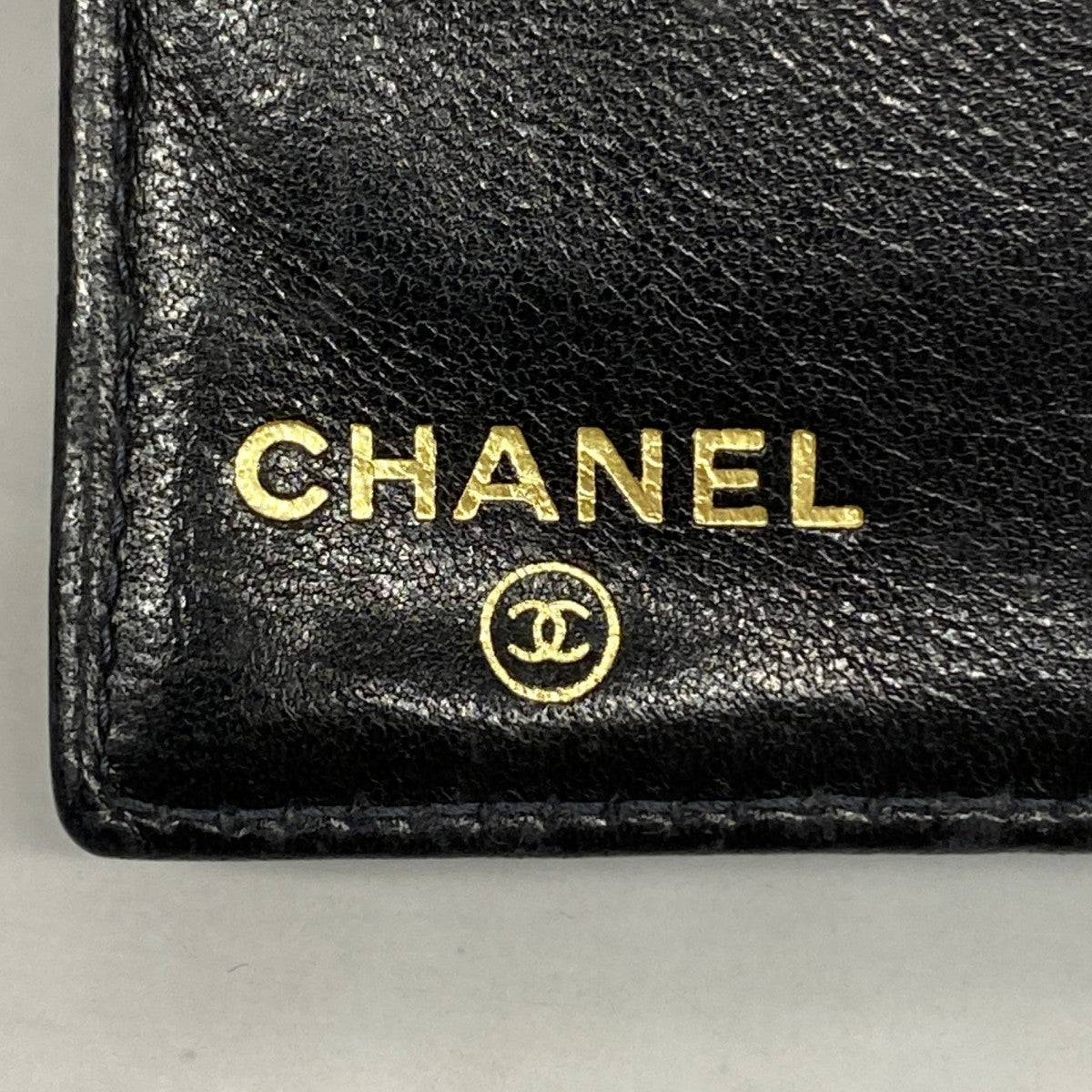 【5me5725-h】シャネル 長財布 キャビアスキン ブラック ゴールド金具【中古】レディース
