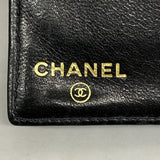 【5me5725-h】シャネル 長財布 キャビアスキン ブラック ゴールド金具【中古】レディース