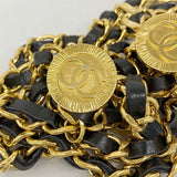 【5me5726-h】シャネル ベルト チェーン ブラック ゴールド ゴールド金具【中古】レディース