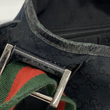 【5me5751】グッチ ショルダーバッグ GGキャンバス/シェリーライン 233052 キャンバス ブラック シルバー金具【中古】レディース