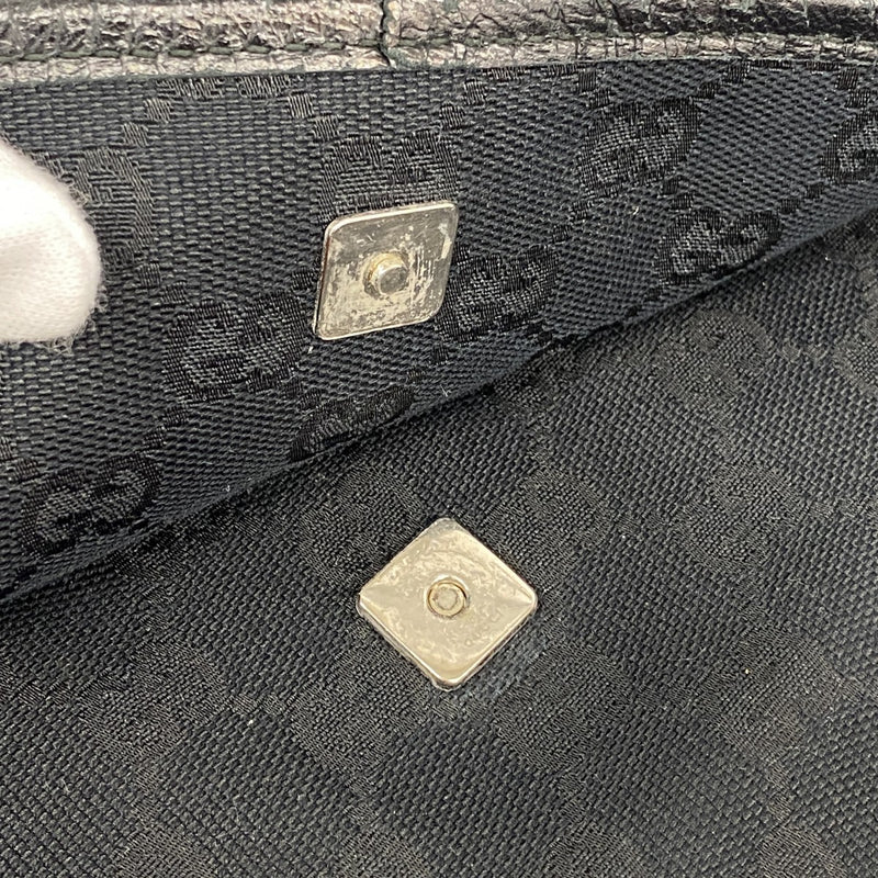 【5me5751】グッチ ショルダーバッグ GGキャンバス/シェリーライン 233052 キャンバス ブラック シルバー金具【中古】レディース