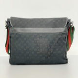 【5me5751】グッチ ショルダーバッグ GGキャンバス/シェリーライン 233052 キャンバス ブラック シルバー金具【中古】レディース