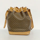 【5me5752】セリーヌ ショルダーバッグ マカダム PVC ブラウン ゴールド金具【中古】レディース