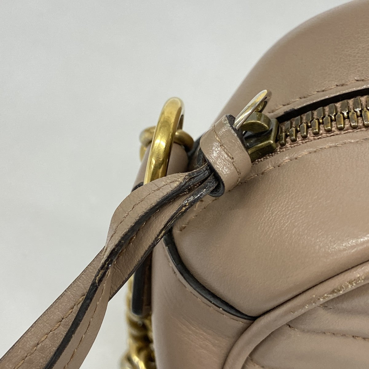 5me6136】グッチ ショルダーバッグ GGマーモント 447632 レザー ピンク