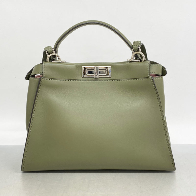 5me6181】フェンディ ハンドバッグ ピーカブー レザー パイソン